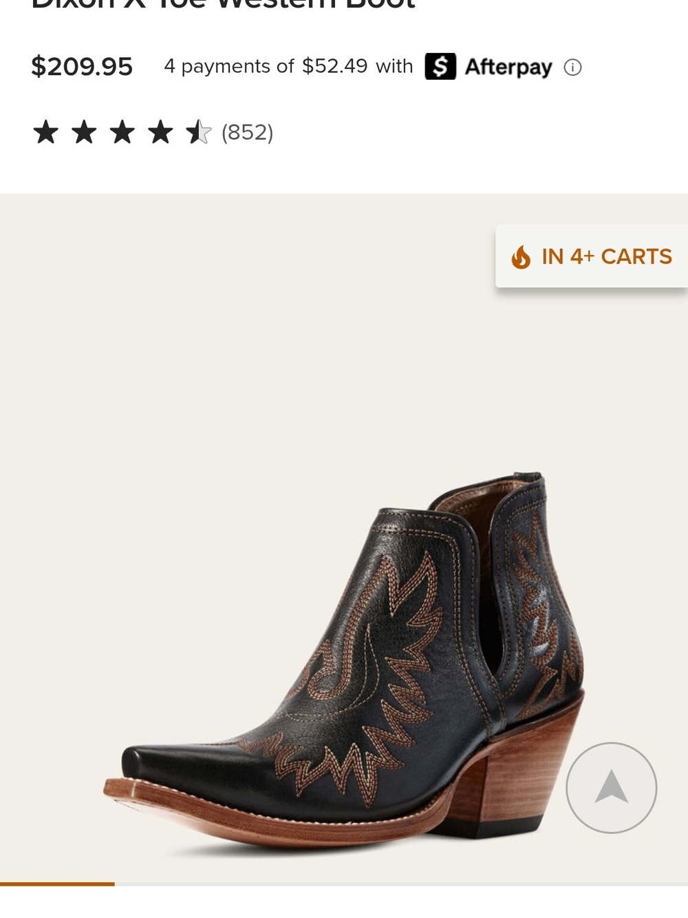 DIXXON Black Leather Western Ankle Boots with Brown Accents